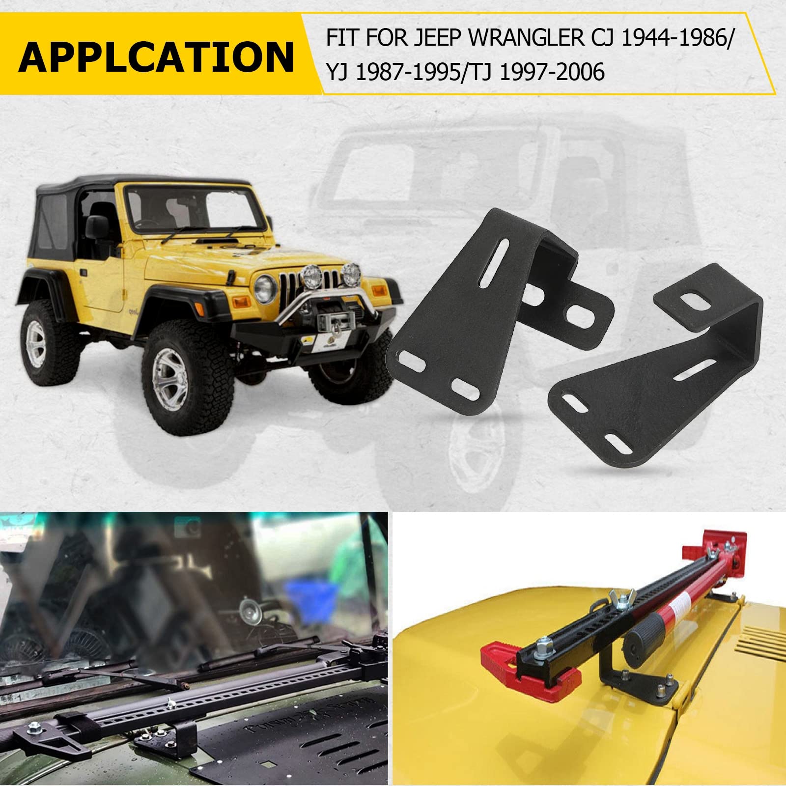 Jeep ラングラーTJ ハイリフトジャッキ　マウント Amazon | AUXMART ハイリフトジャッキマウントフードブラケット